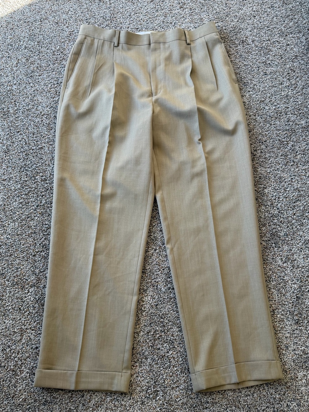 Louis Raphael Tan Pleated Dress Pants 36x30 Cuffed Vintage
